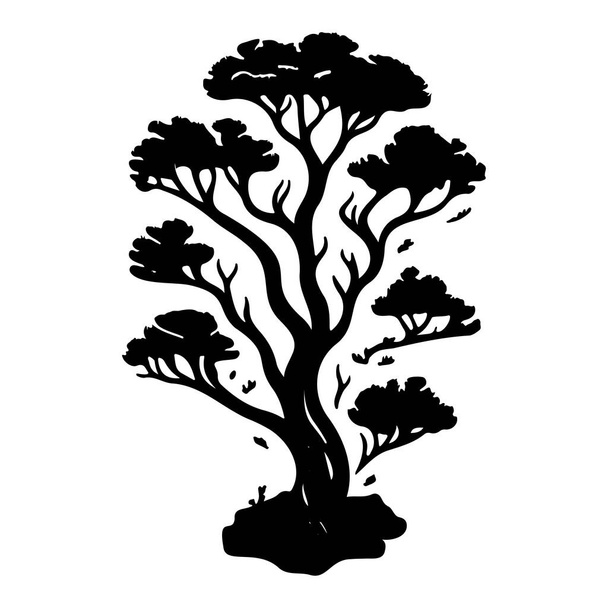 Elkhorn Staghorn Icoon hand tekenen zwart kleur koraal logo vector element en symbool - Vector, afbeelding