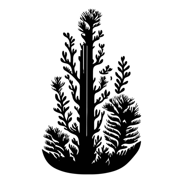 Organ Pipe Icon hand draw black coral logo vector element and symbol - Vector, Image