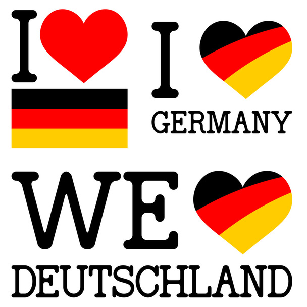 Ben ya da biz Almanya aşk koleksiyonu - Vektör, Görsel