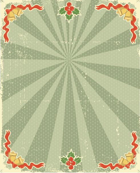 Vintage Christmas card with holiday elements for design - ベクター画像