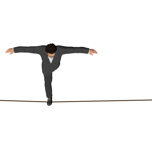 Empresario caminando sobre cuerda
 - Foto, Imagen
