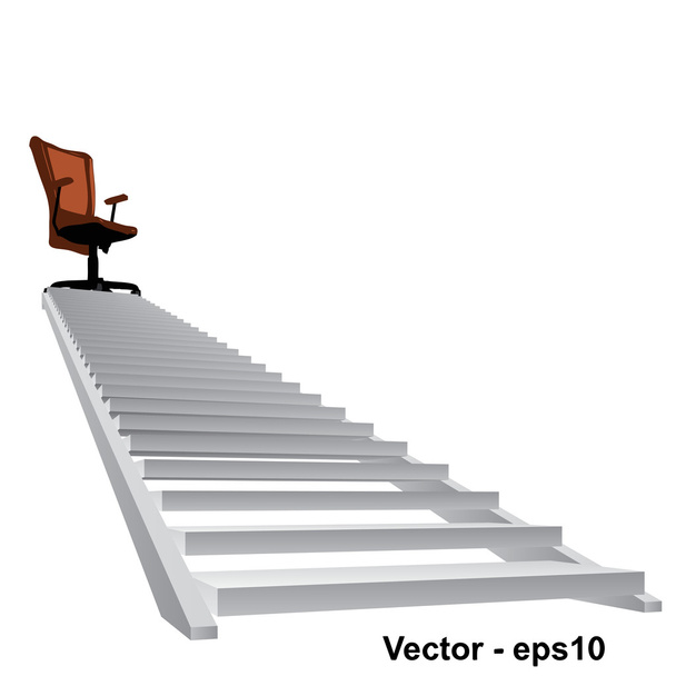 bílý schodiště s židlí - Vektor, obrázek