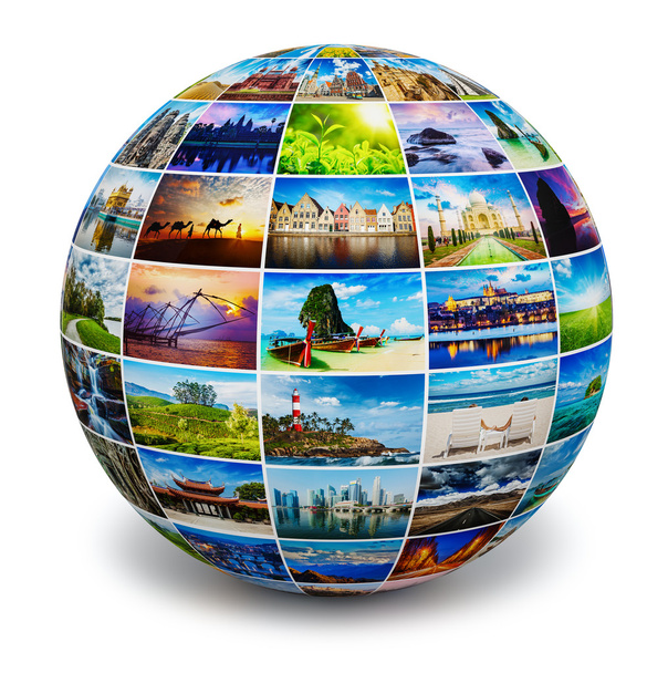 Глобус с фотографиями путешествий
 - Фото, изображение