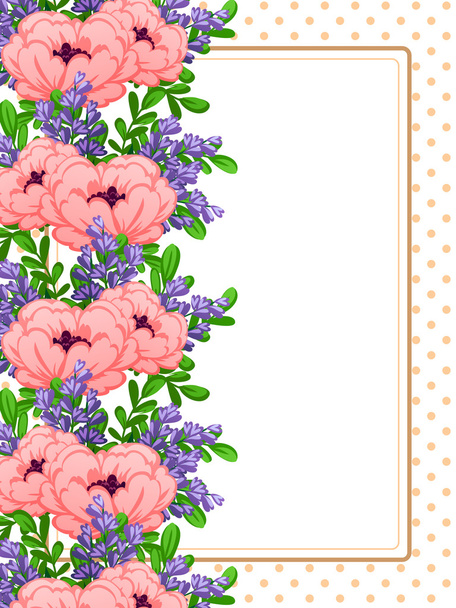Floral frame with place for text - Vector, imagen