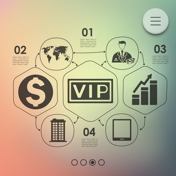 Infografía de negocios con iconos
 - Vector, Imagen