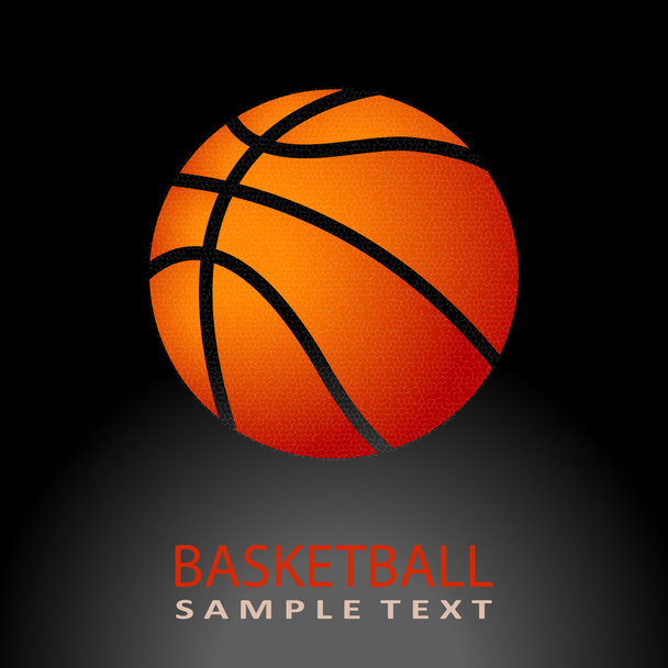 Basketballspiel isoliert auf schwarzem Hintergrund - Vektor, Bild