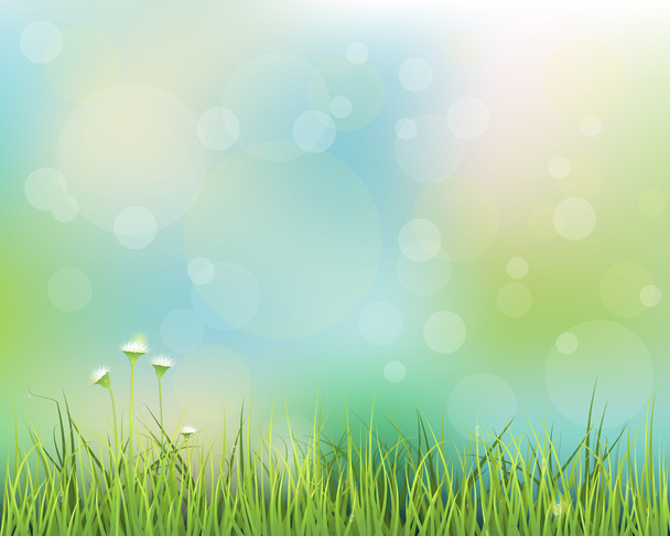 Зеленая трава на белом фоне
 - Вектор,изображение