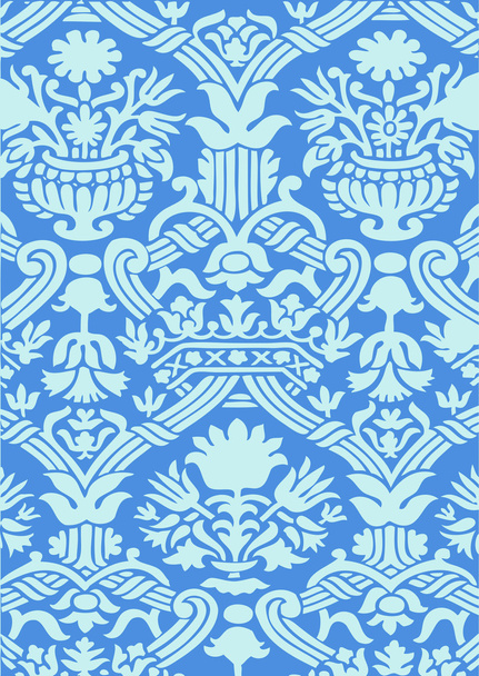 Niebieski wzór kwiatowy streszczenie tło - Wektor, obraz