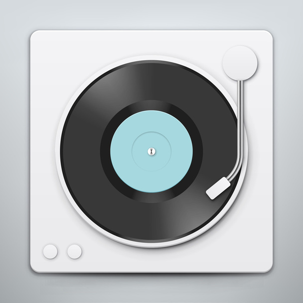 Vinyl player with vinyl record - Вектор,изображение