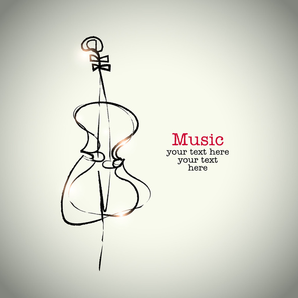 Grunge výkresu violoncello s inkoustem - Vektor, obrázek