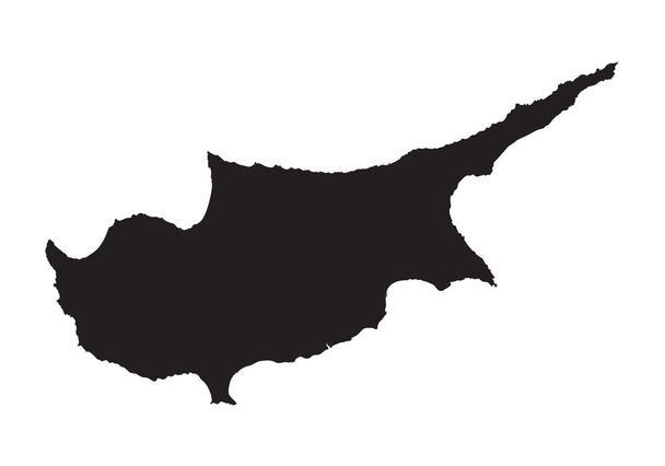 Mapa preto od Chipre
 - Vetor, Imagem