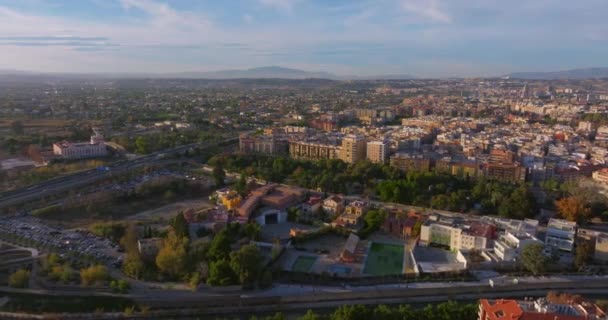 Luftaufnahme des Zentrums der europäischen Stadt Murcia, Spanien. Spanische Touristenstadt. - Filmmaterial, Video
