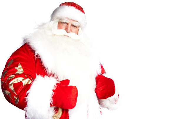 Traditional Santa Claus giving a big "ho ho ho" belly laugh. Iso - Photo, Image