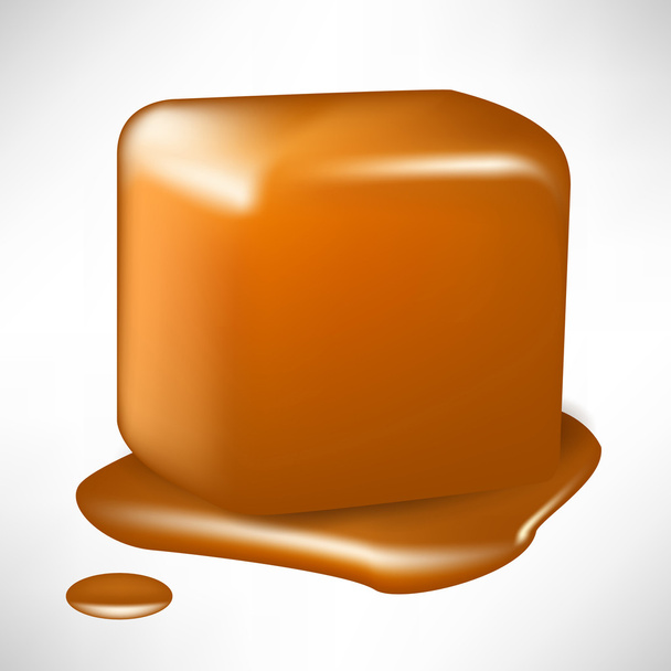 cube de caramel fondu simple isolé
 - Vecteur, image