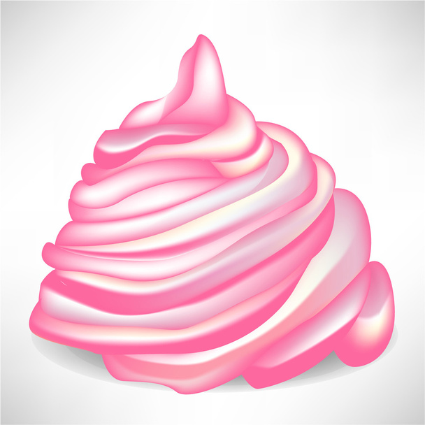 swirl of strawberry whipped cream isolated - Vector, Image