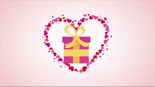 Gift on heart Video animation - Footage, Video