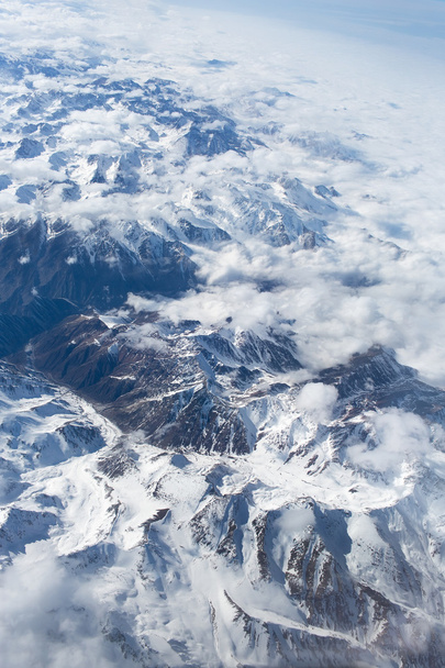 vista de las montañas del Tíbet. vista desde la ventana del avión en el sn
 - Foto, Imagen