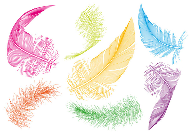 plumas de colores, conjunto de vectores
 - Vector, Imagen