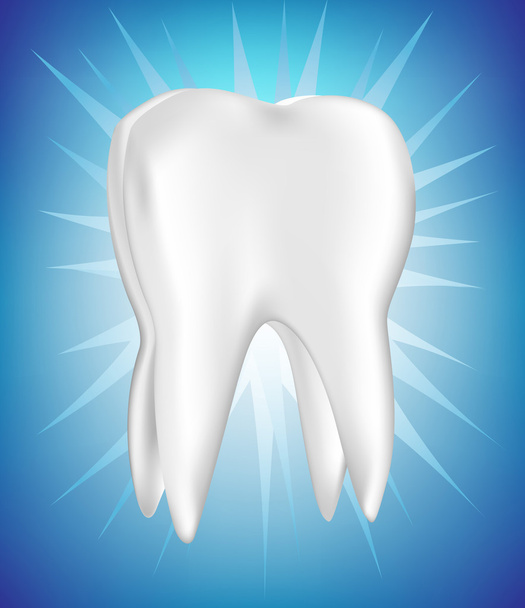 shinny tooth on blue sparkling - Vektor, Bild