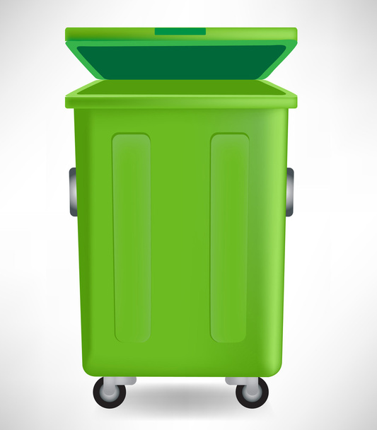 poubelle verte avec capuchon isolé
 - Vecteur, image