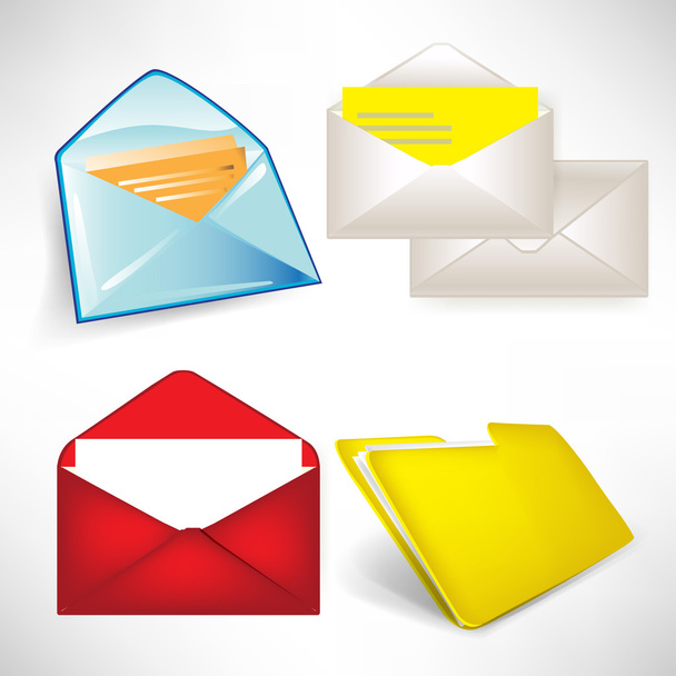 envelops and folder set isolated - Vecteur, image