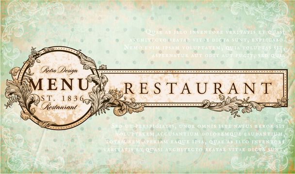 Restaurant label design menu - Vector, imagen