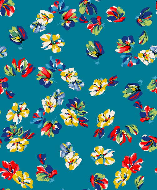 seamless pattern with watercolor flowers - Photo, Image