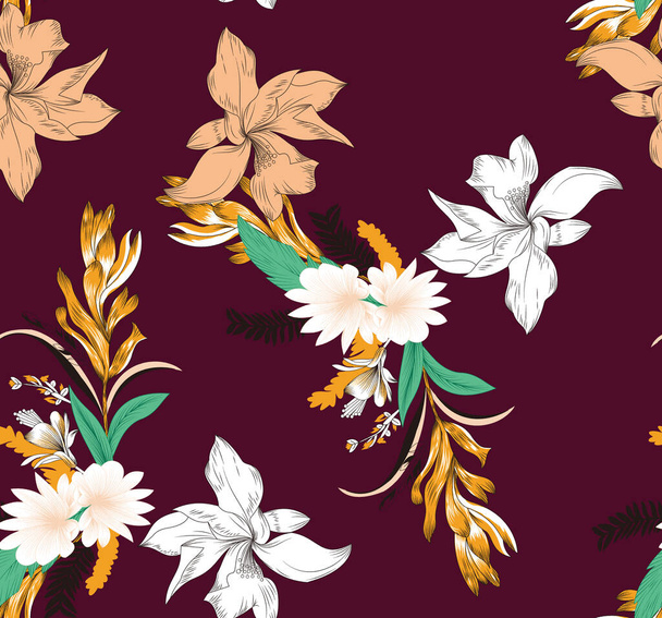 bufanda diseño patrón bandana chal, patrón de flores - Foto, Imagen
