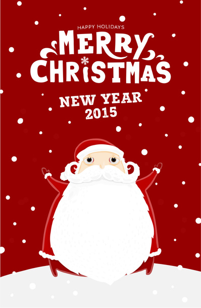 Santa Claus with Merry Christmas Label - Vector, imagen