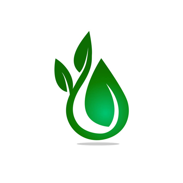 травяные листья воды падение природной сущности логотип дизайн вдохновение - Вектор,изображение