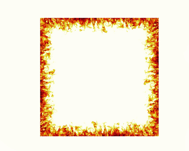 fire flames frame on white background - Valokuva, kuva