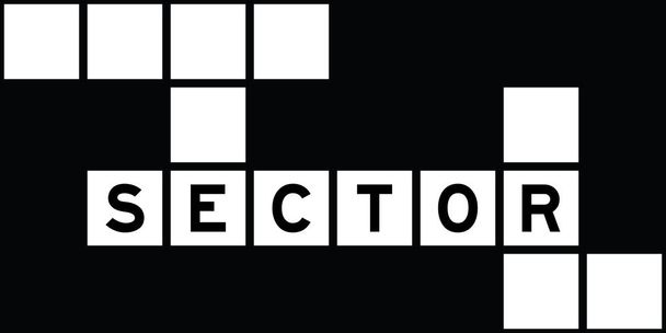Алфавитная буква в секторе слов на фоне кроссворда - Вектор,изображение
