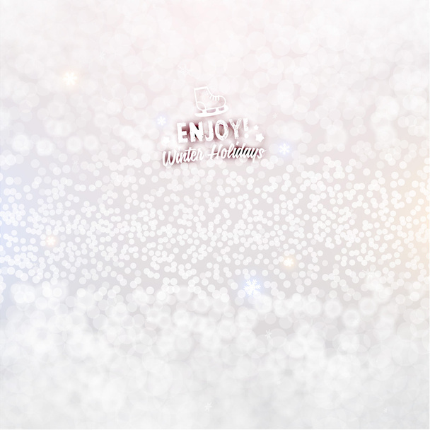 ぼやけている雪の結晶クリスマス背景 - ベクター画像
