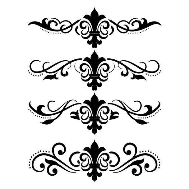 Separatore di testo Barocco decoratice divisorio libro tipografia ornamento elementi di design vintage divisione forme Illustrazione di confine - Foto, immagini