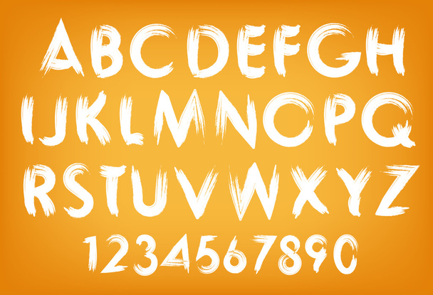 Vector summer alphabet typography set with numbers. - Vector, Image