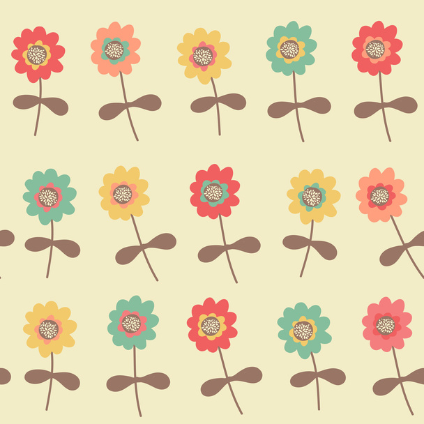 Amazing cute seamless vintage colorful floral pattern - Vector, Imagen