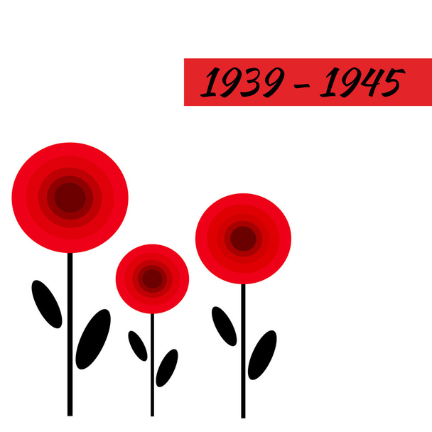 Red poppy card. - Vector, Image