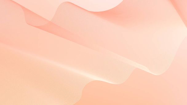 Abstract background vector set orange, peach fuzz with dynamic waves for wedding design. Futuristic backdrop with network wavy lines. Premium template with stripes and gradient mesh banner, poster. - Vector, Image