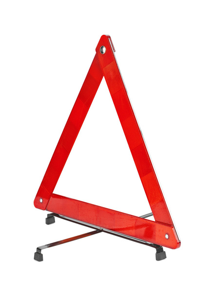 Warning car sign - red triangle - Zdjęcie, obraz