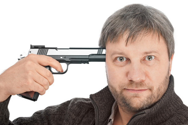 Shoot in head with gun - Photo, image