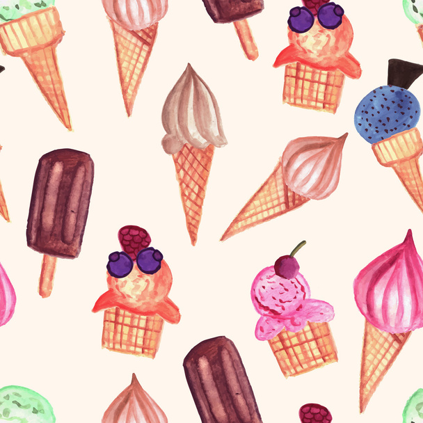 Ice Cream Seamless Pattern - Vettoriali, immagini