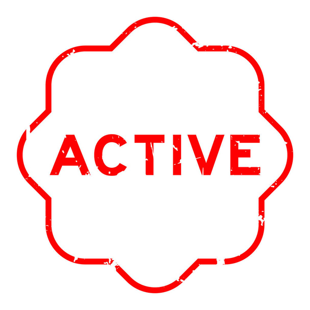 Grunge palabra roja sello de goma activa sobre fondo blanco - Vector, imagen