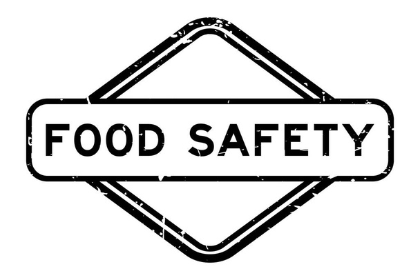 Grunge schwarzes Wort Lebensmittelsicherheit Gummidichtung Stempel auf weißem Hintergrund - Vektor, Bild