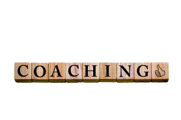 Word COACHING isolated on white background - Foto, Imagen