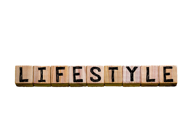 Word LIFESTYLE isolated on white background - Φωτογραφία, εικόνα