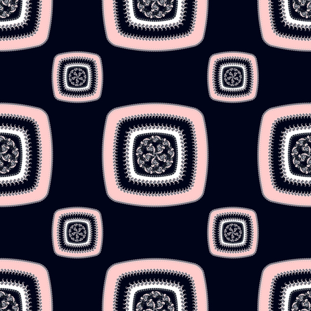 Abstracte naadloze patroon met vierkant op zwart - Foto, afbeelding