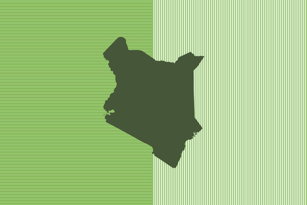 Natuur gekleurde kaart ontwerp concept met groene strepen geïsoleerd van land Kenia - vector illustratie - Vector, afbeelding