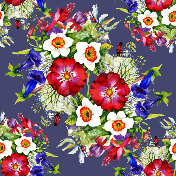 Garden floral pattern - Foto, Imagen