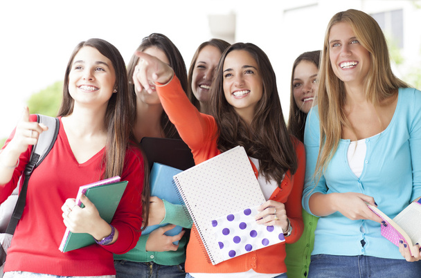 Smiling teenagers with exercise books - Photo, Image