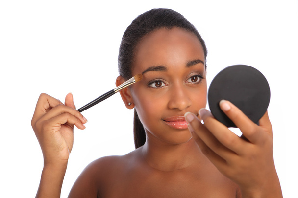 African woman eye shadow make up cosmetics brush - Photo, image